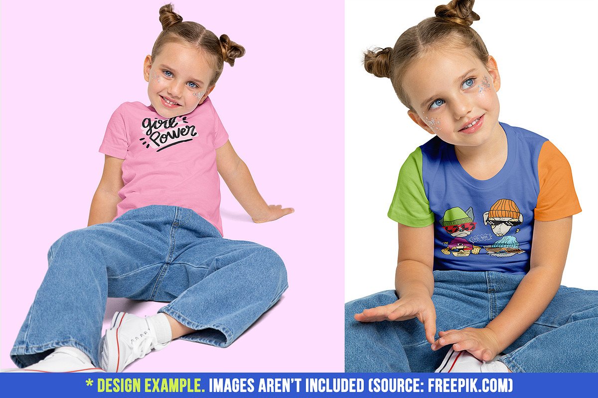 Realistic Kids Girl T-Shirt Mockups, a Shirt Mockup by Hi, Mock-Up! (Photo 11 of 13)