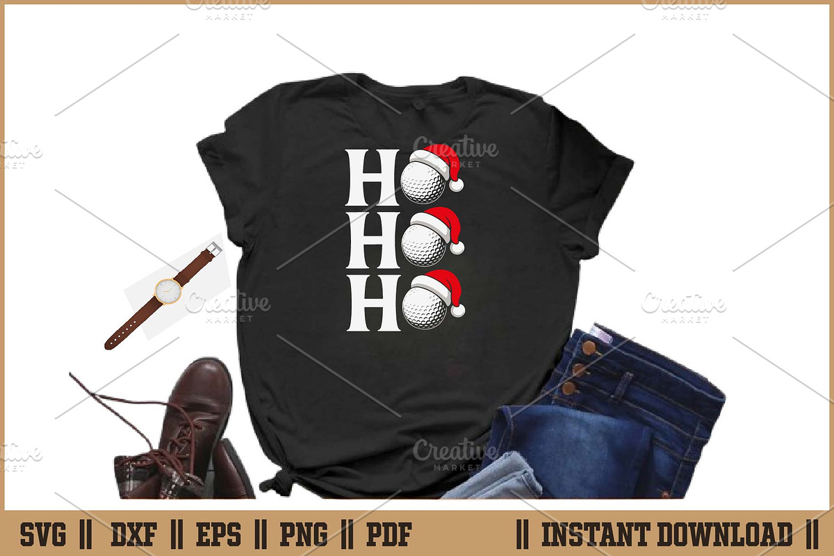 Funny Golf Ball Christmas Santa SVG, a Seasonal Illustration by Handy Arts Studio (Photo 2 of 3)