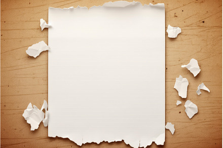 Blank paper with torn edges and, a Background Photo by Ylivdesign