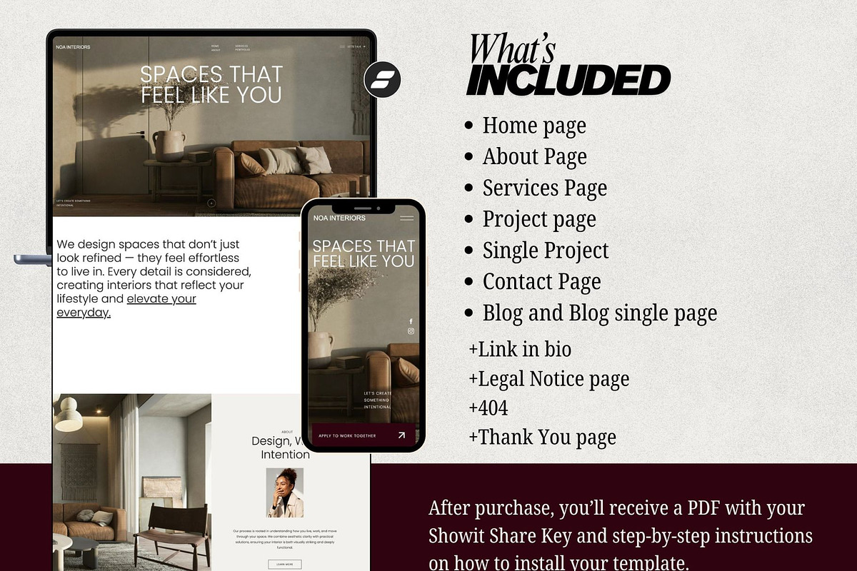 Showit Website for Interior Designer, an App Template by Digital&Chic (Photo 3 of 8)