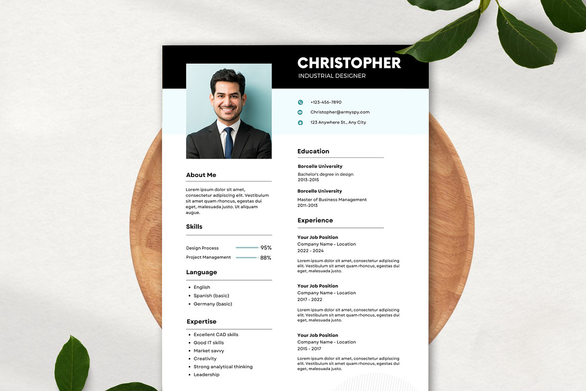 Simple Resume Template, CV Template, a Resume Template by BrushstrokeArtGB (Photo 4 of 5)