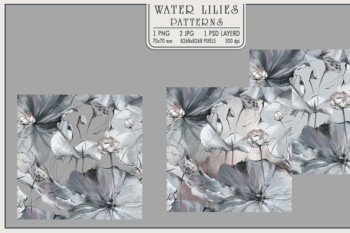Fresco collection WATER LILIES, a Wallpaper Graphic by Natalia0307 (Photo 3 of 18)