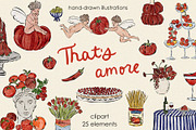 That's Amore Italian Summer Clipart, an Object Illustration by Teresa Art Store (Thumbnail 1 of 6)