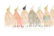 runway couture watercolor dresses, a Graphic by Freshmint Paperie (Thumbnail 1 of 3)