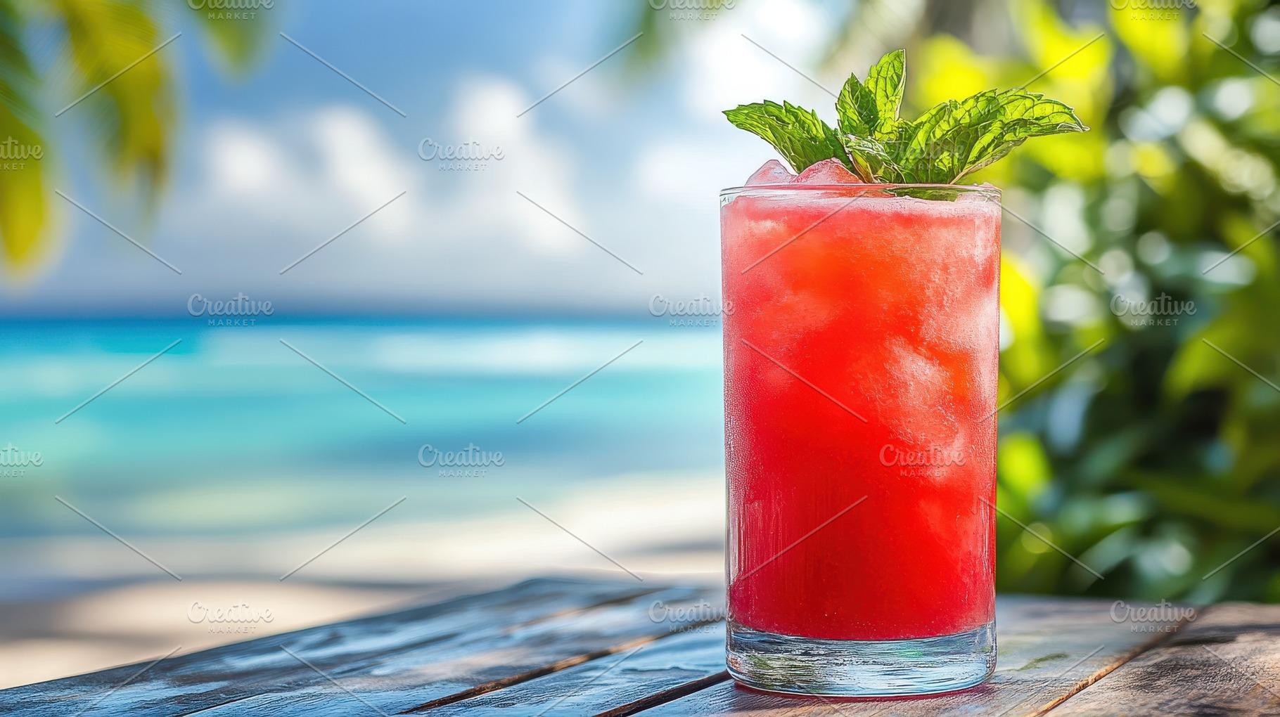 Refreshing summer drink by the beach, a Food & Drink Photo by Pixeness Studio
