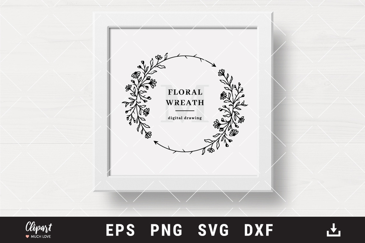 Floral Wreaths Clipart, Wedding SVG, an Illustration by ClipartMuchLove (Photo 4 of 6)