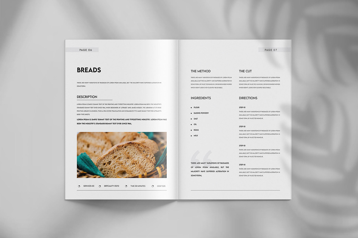 Recipe cookbook layout template, a Brochure Template by Tanmoy Topu (Photo 4 of 7)