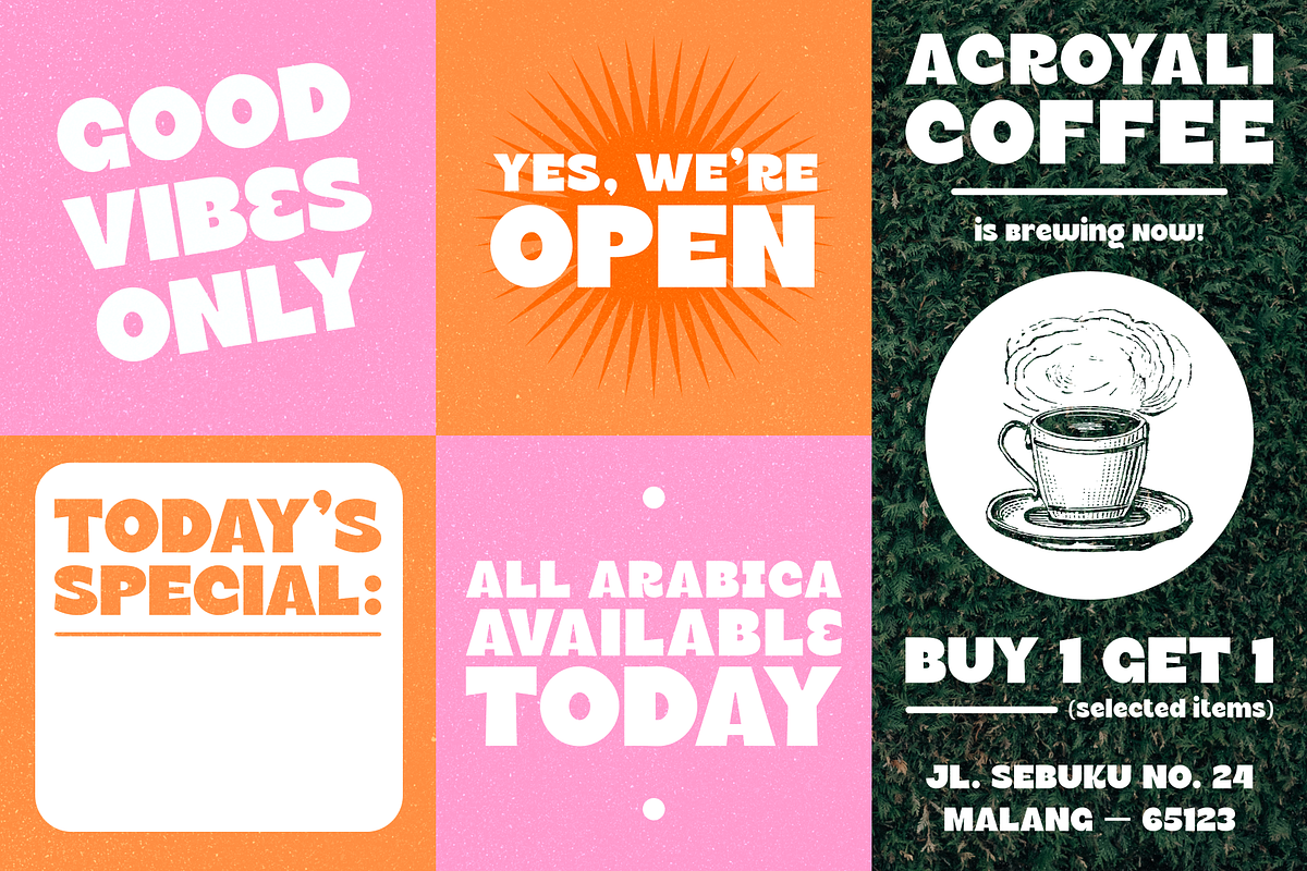 Rackety Complete | Display Font, a Sans Serif Font by Twicolabs Fontdation (Photo 5 of 8)