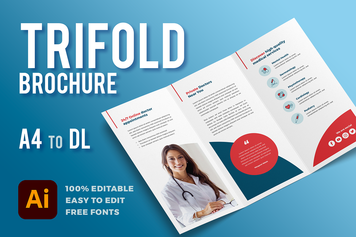 Trifold Brochure Template Illustrato, a Brochure Template by Better Be a Designer (Photo 1 of 5)