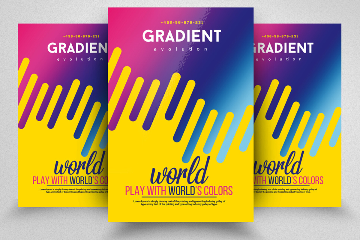 Gradient Style Psd Flyer Templates, a Flyer Template by Design Up