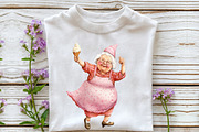 Quirky Grandma Love Ice Cream Clipar, an Illustration by Rose Art (Thumbnail 5 of 7)