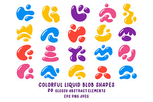 COLORFUL LIQUID BLOB SHAPES