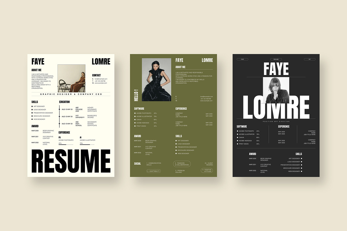 FAYE | Resume Kit, a Resume Template by SparkPro (Photo 5 of 7)