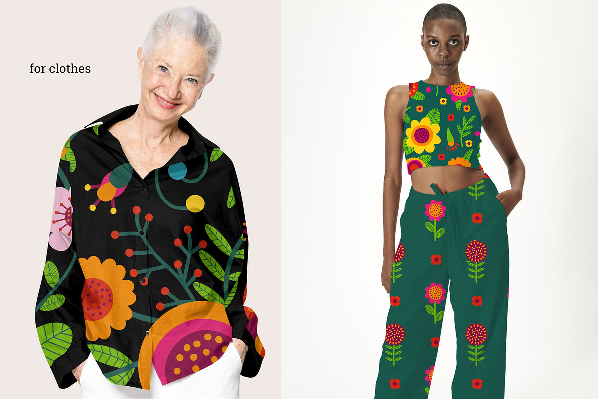 Folk Flowers. Folk Pattern, an Illustration by AvaAva (Photo 4 of 26)