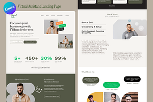 Virtual Assistant Landing Page Canva, a Landing Page Template by BeadyLab