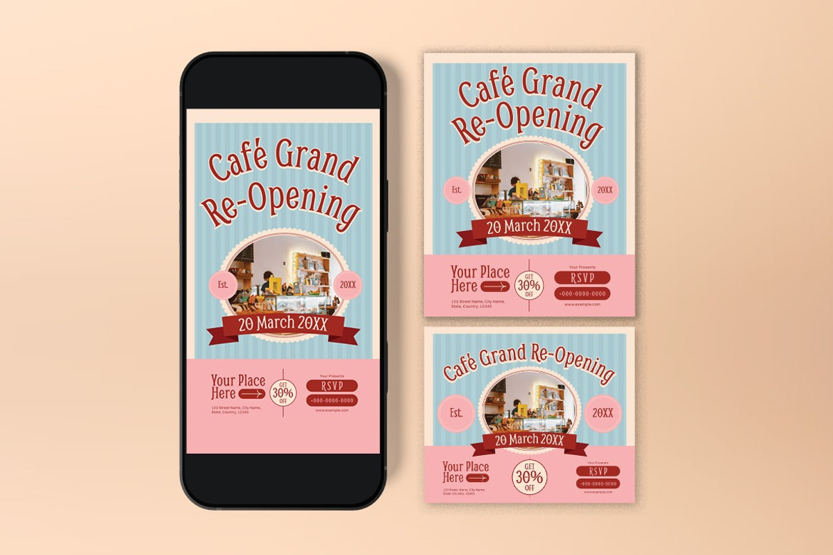 Cafe Grand Re Opening Flyer, a Flyer Template by graphicook (Photo 3 of 3)