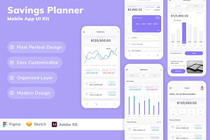 Savings Planner Mobile App UI Kit