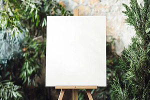 blank white welcome sign, a Templates & Theme by VetalStock