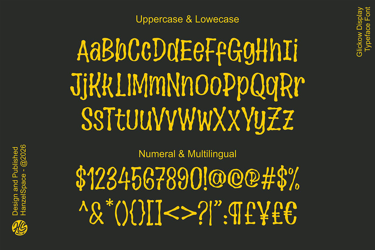 Glickow - Display Typeface Font, a Handwritten Font by HanzelSpace Studio (Photo 10 of 10)