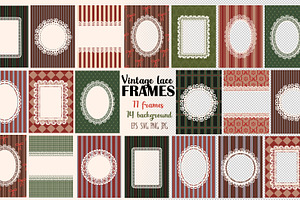 Vintage lace Frames Clipart, a Decorative Illustration by NataKa