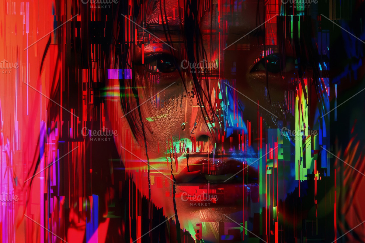 90 Glitch faces, a Person Illustration by Handmadefont (Photo 22 of 94)