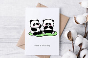 Cute Panda Clipart PNG Set, an Animal Illustration by Nattapohncha (Thumbnail 3 of 3)