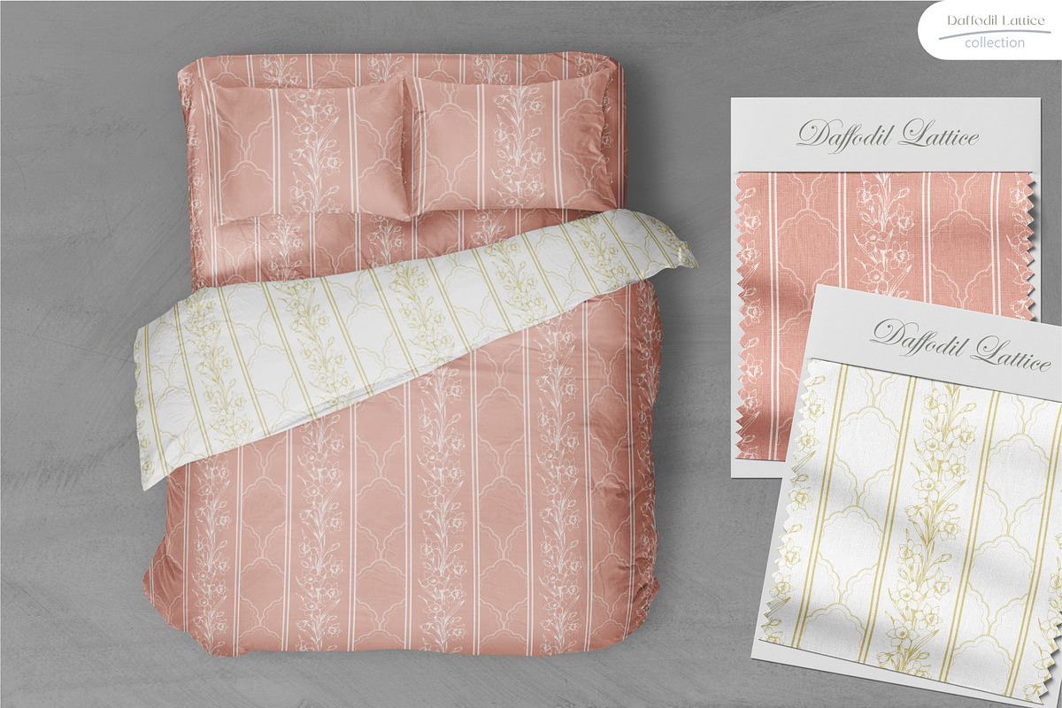 Daffodil Lattice - Seamless Patterns, a Pattern Graphic by InaCorart (Photo 5 of 9)