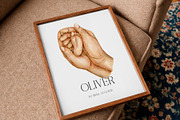 Baby Foot in Mother’s Hands Print, an Illustration by EkaterinaViArt (Thumbnail 4 of 4)