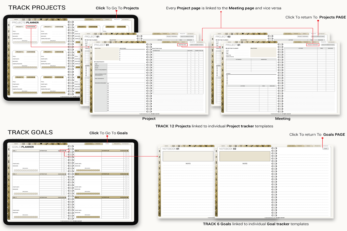 Ultimate Digital Planner - Beige, a Branding & Logo Template by Plamarplanners (Photo 4 of 11)