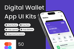 Walleta - Digital Wallet App Ui Kits, an UI Kit Template by Minialis