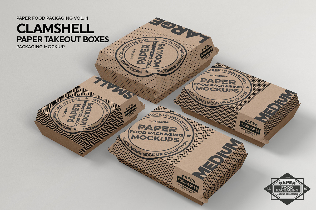 VOL.14 Food Box Packaging Mockups, a Packaging Mockup by INCDesign (Photo 2 of 25)