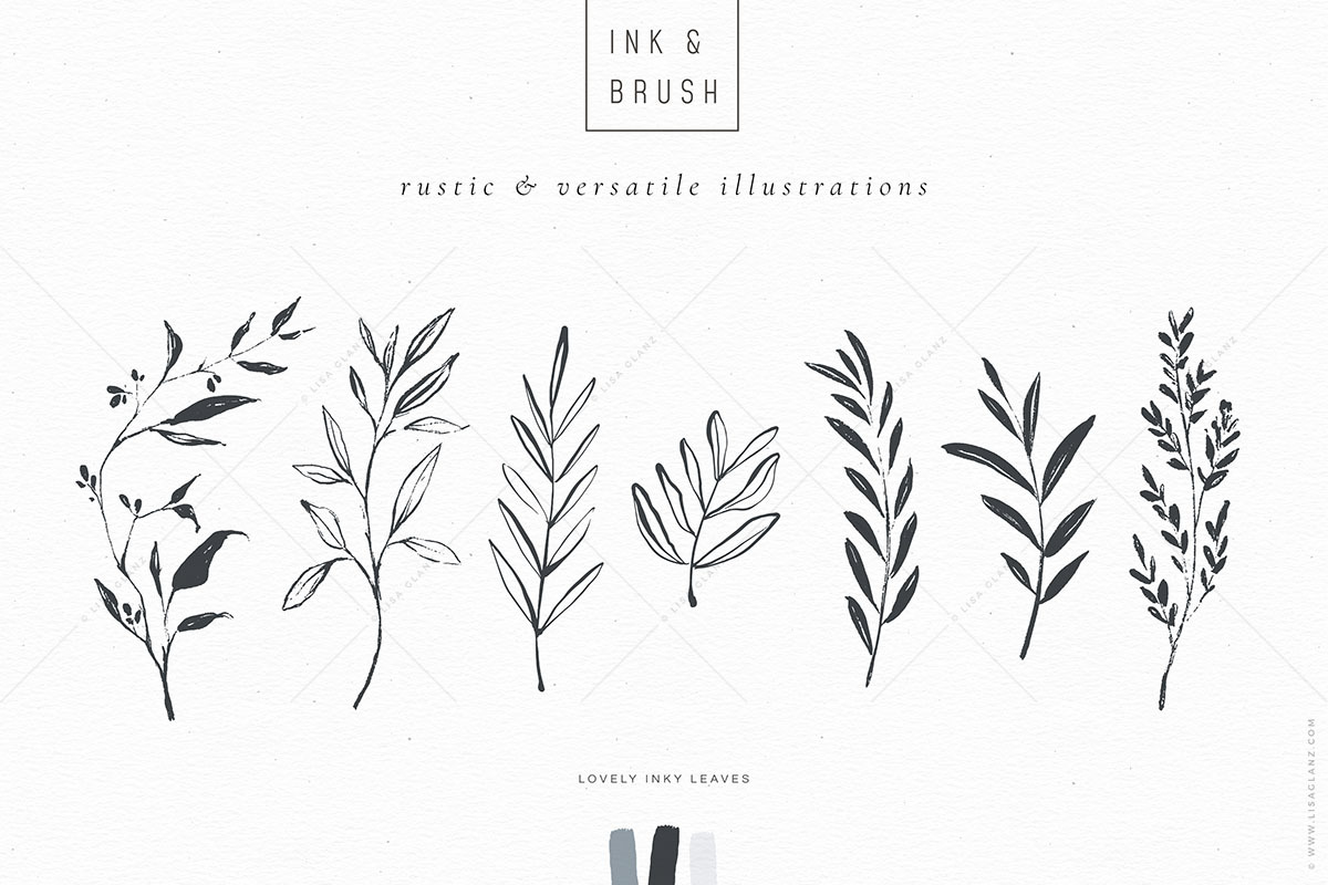 Ink botanicals, logos & patterns, a Texture Illustration by Lisa Glanz (Photo 5 of 32)