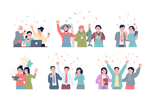 Congratulate winners. Colleagues and, a Finance Illustration by LadadikArt