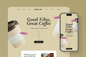 Coffee Shop Figma Landing Page, a Landing Page Template by Supanium Studio