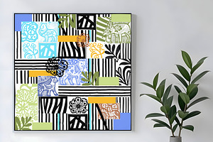 Collaged Animals, an Animal Illustration by Sharon Schwalbe