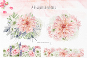 BlushPink Watercolor Floral Clipart, an Illustration by May • SHO (Thumbnail 3 of 15)