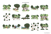 Pet and People in park Illustration, an Animal Illustration by LyubovZaytseva (Thumbnail 3 of 6)