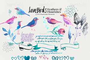 Love Birds Watercolors