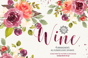 Watercolor Marsala Wine design