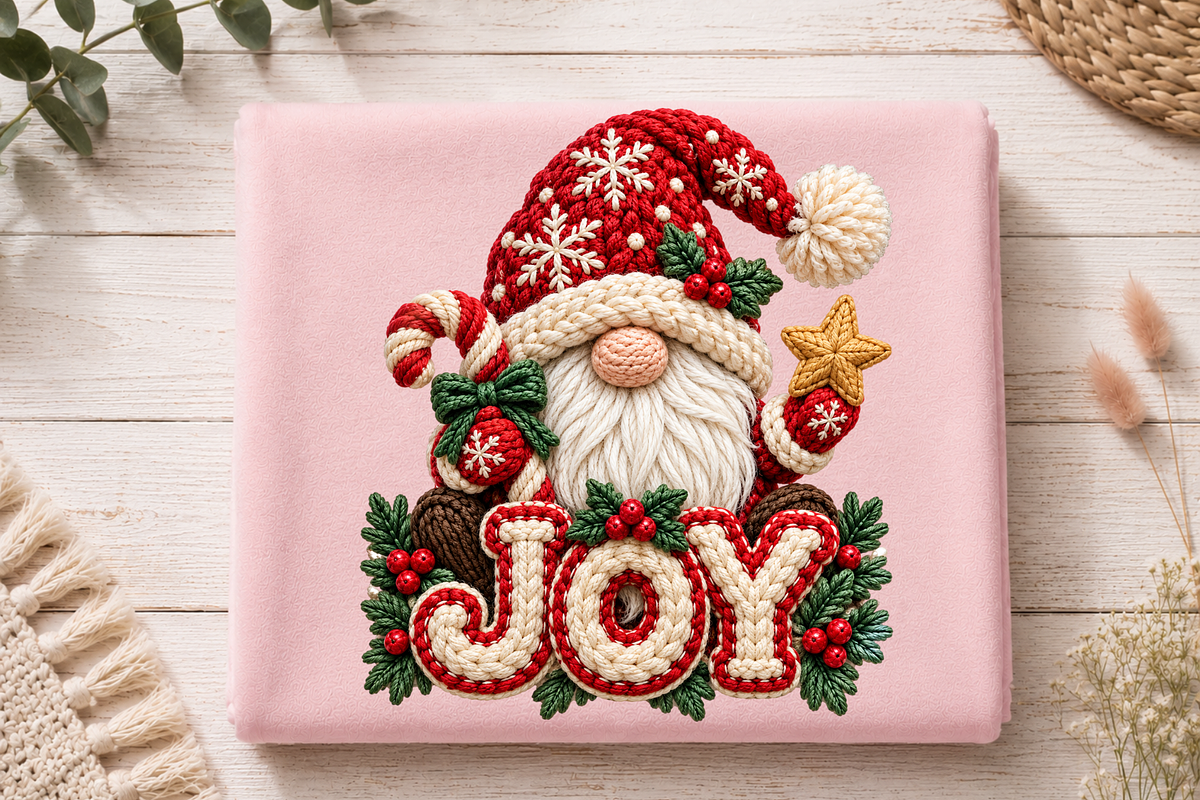 Christmas Gnome Faux Yarn Design, a Seasonal Illustration by Vachira Digital Studio (Photo 3 of 10)