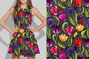 Multicolored Tulips Vector Pattern, a Pattern Graphic by MarynaPetrovska (Thumbnail 9 of 13)