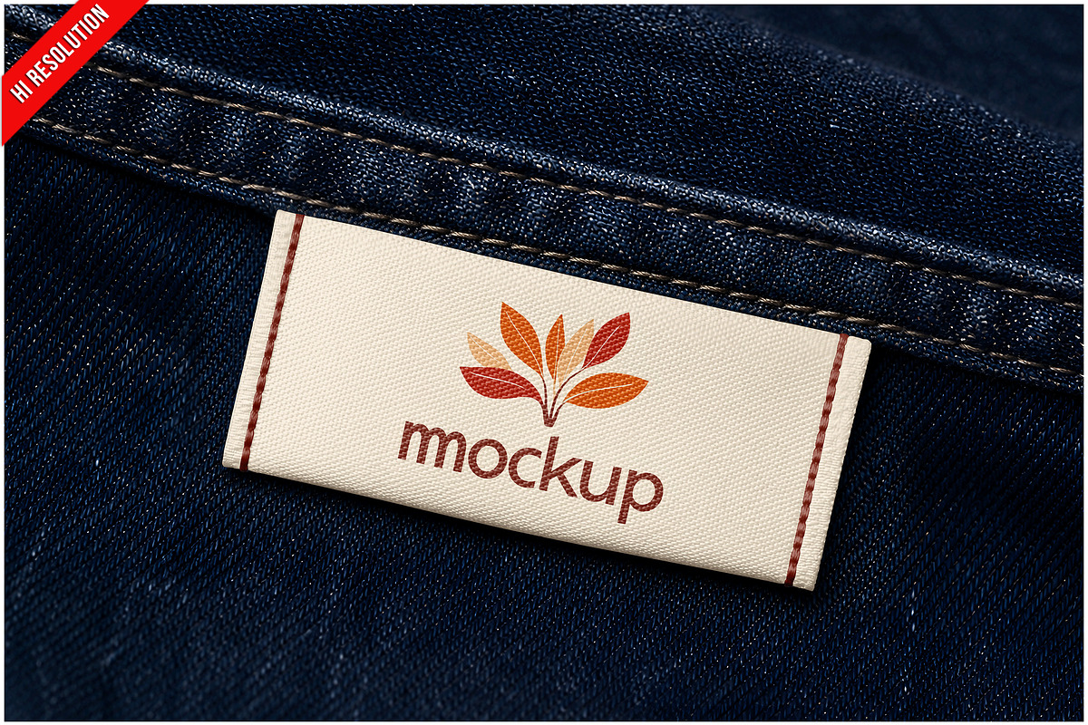 Woven Label Denim Seam PSD, an Advertising Mockup by Bruno's Shop (Photo 1 of 3)