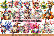 Birth Month Flower Gnome Sublimation, an Illustration by cherrydesign (Thumbnail 1 of 3)