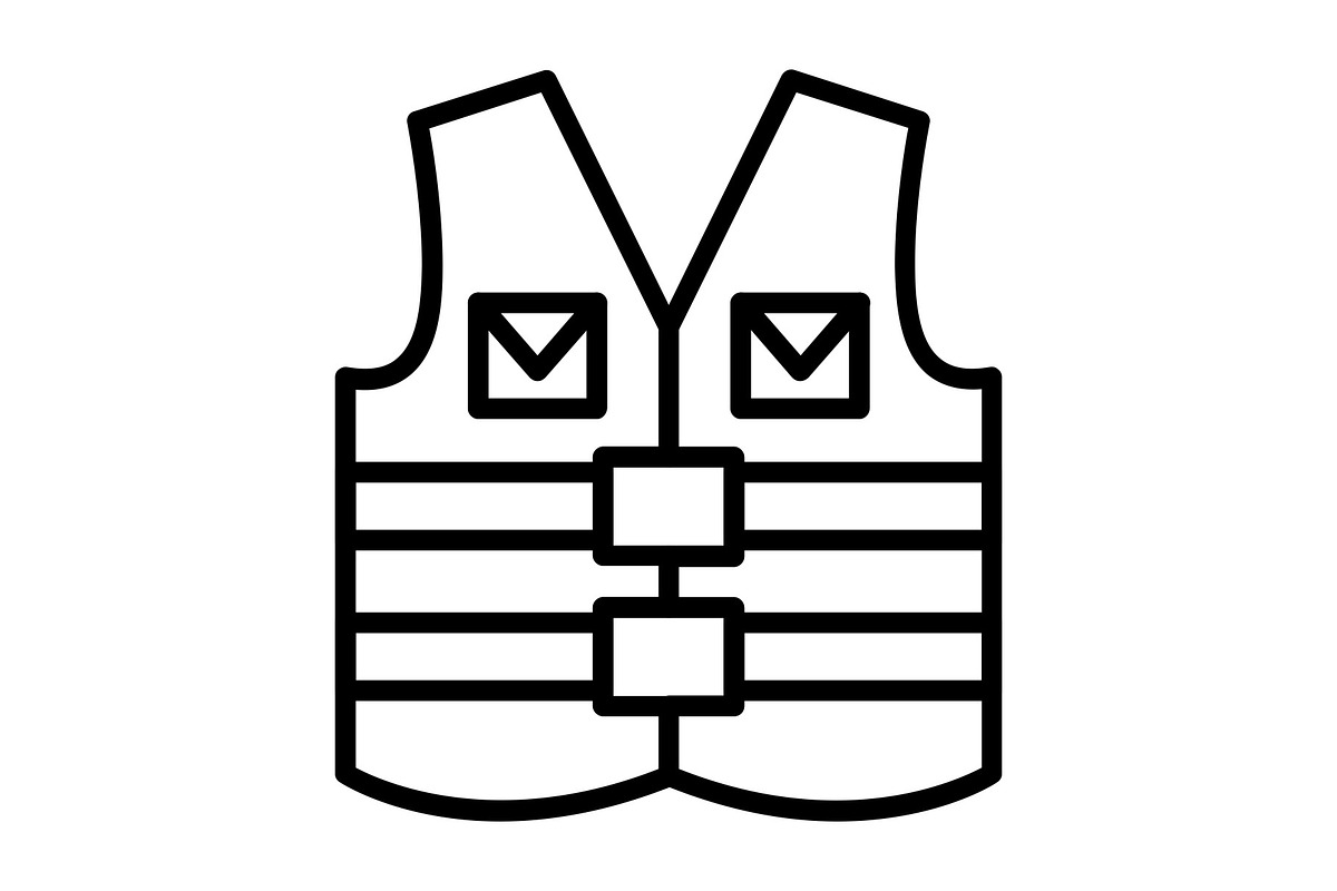 High Visibility Vest Line Icon, an Icon by Pexelpy