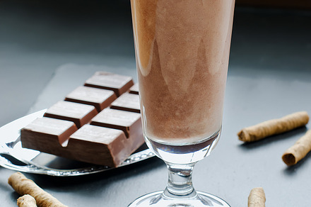 Chocolate drink in glass