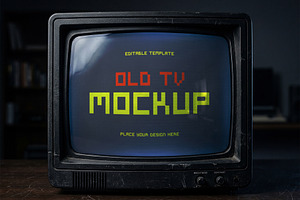 Retro TV Screen Mockup, a Wearable Device Mockup by graphypix