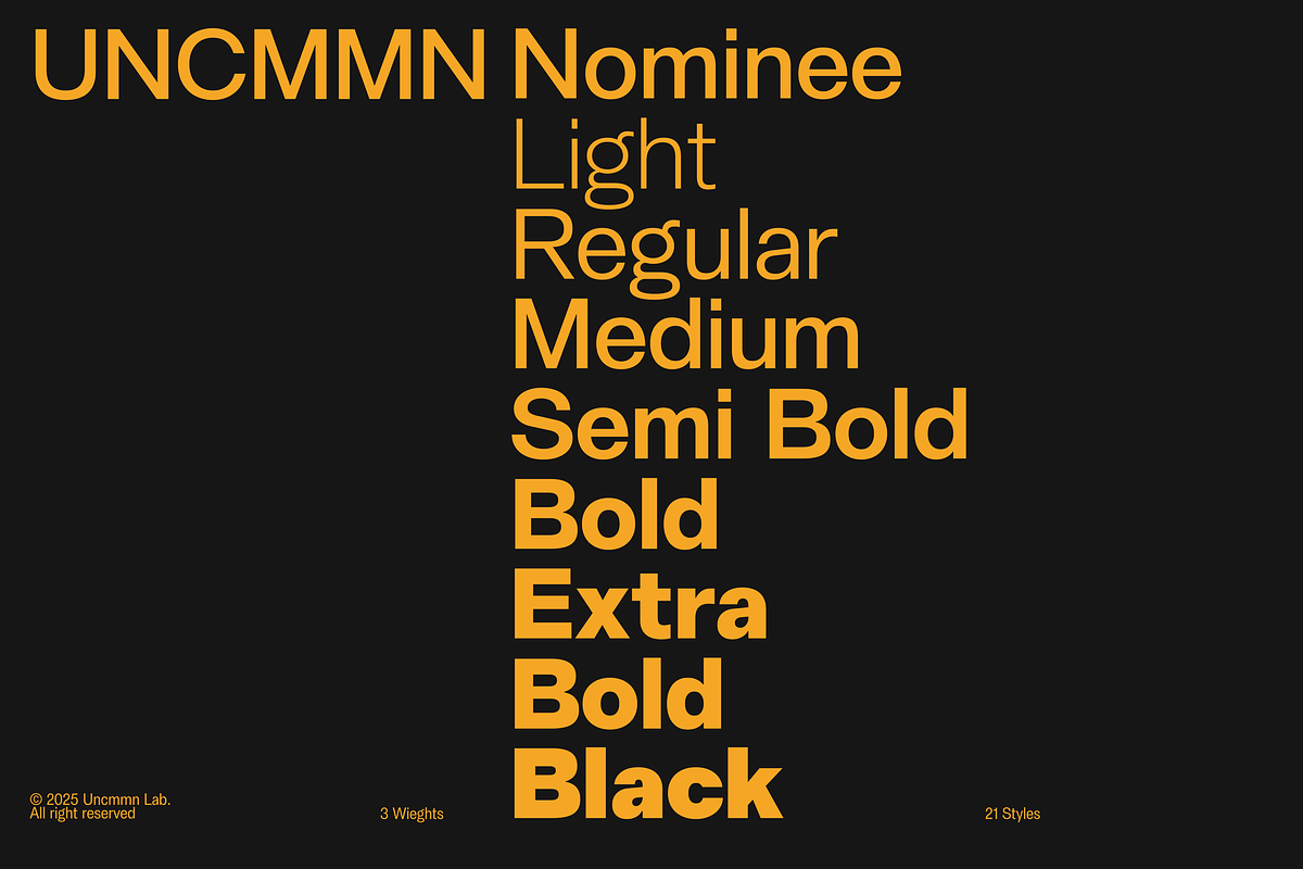 Uncmmn Nominee Sans Serif 21 Style, a Font by Kotivoro (Photo 3 of 30)