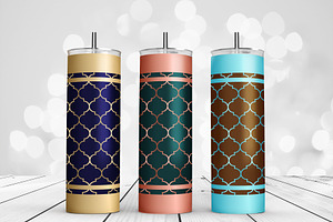 Moroccan Trellis Tumbler Wraps, a Texture Graphic by P.F. Creative Lab