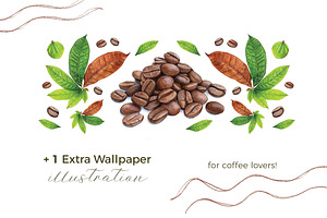 Coffee Beans & Nuts 7 Cliparts