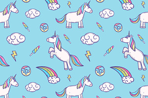 Cute Unicorn seamless pattern